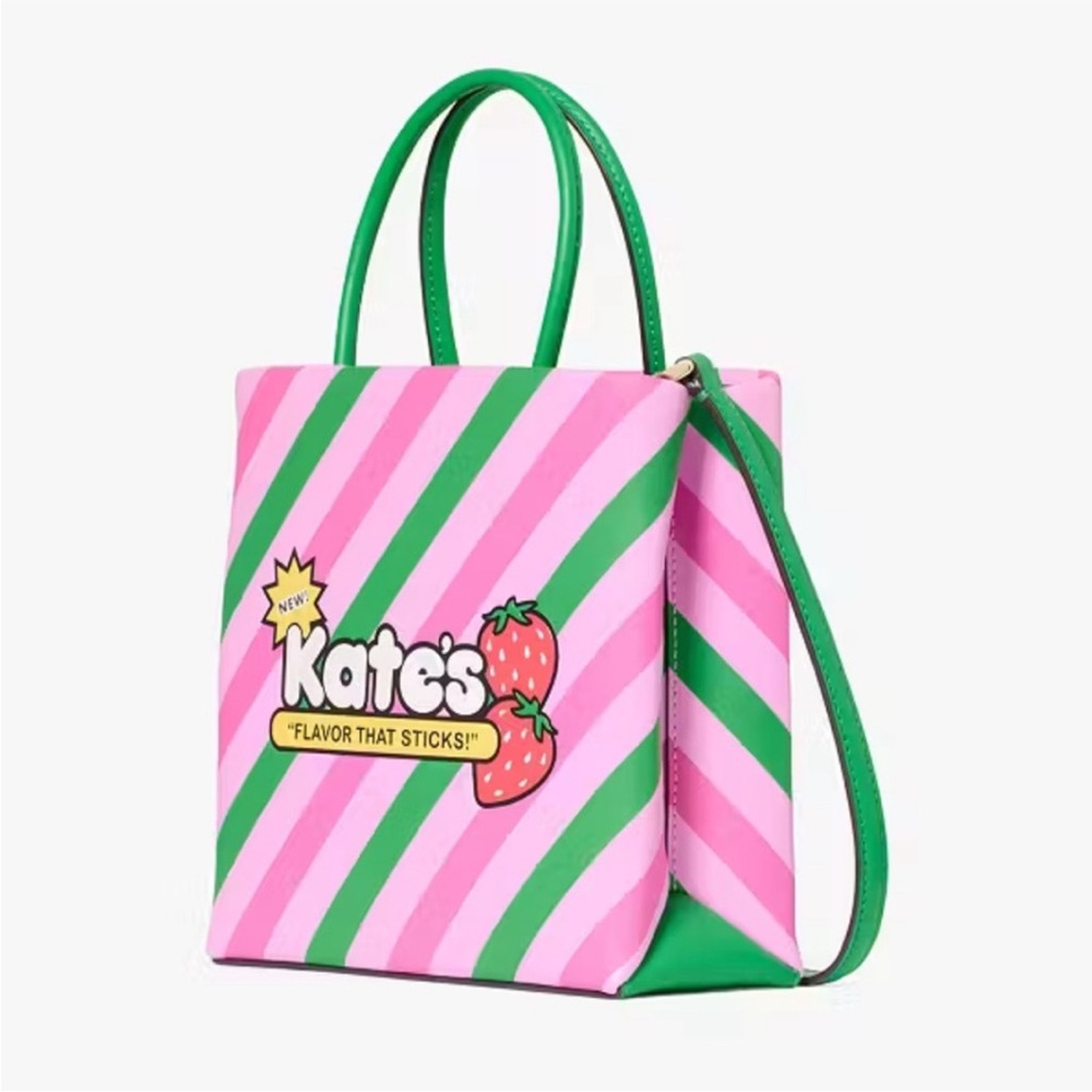NWT Kate Spade Novelty Bubblegum Sticky Situation Tote Quilted Strawberry